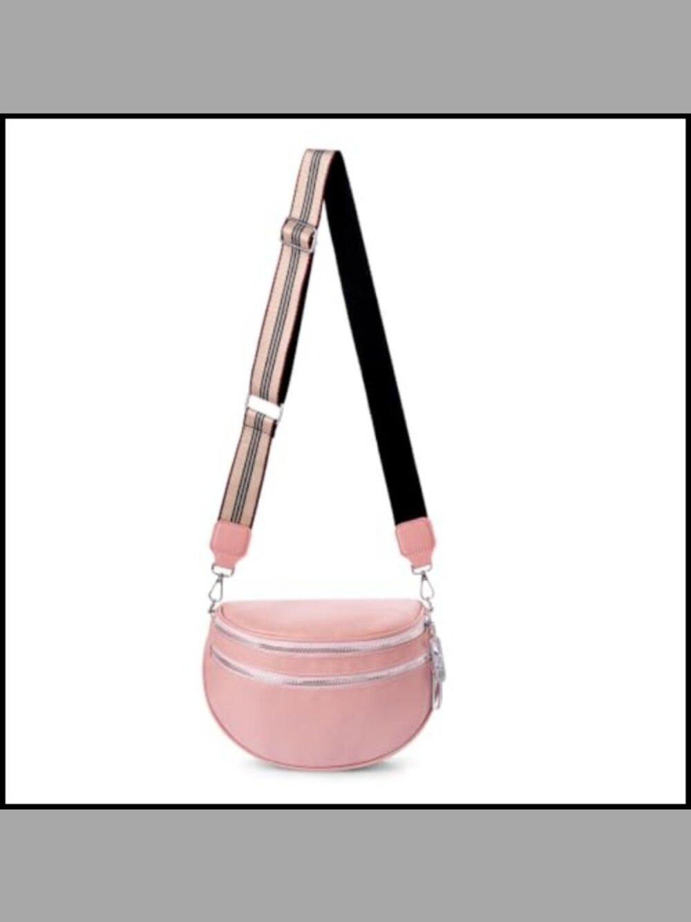 Faux Leather Crossbody Bum Bag Sling Fanny Pack Large Zipper Women